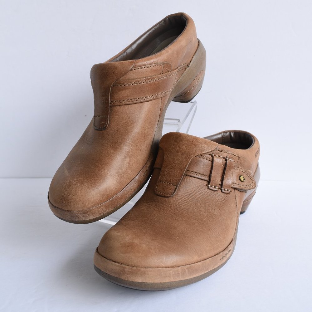 * MERRELL Luxe Plunge Brindle Leather Clog Sz 8.5